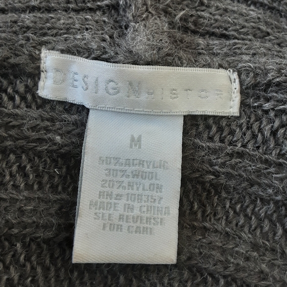 DESIGN HISTOR TEXTURED GRAY COWL NECK HI-LOW SWEATER SZ M - Picture 10 of 10